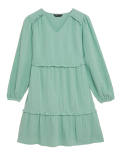 Pure Cotton Ruffle Mini Tiered Dress