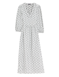 Cotton Rich Jacquard V-Neck Midi Dress