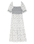 Pure Cotton Printed Square Neck Midi Dress