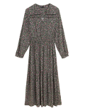 Floral V-Neck Midaxi Tiered Dress