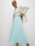 Pliss&eacute; Pleated Midaxi Skirt