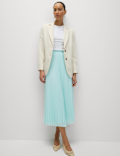 Pliss&eacute; Pleated Midaxi Skirt