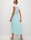 Pliss&eacute; Pleated Midaxi Skirt