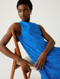 Pure Cotton Cutwork Maxi Tiered Dress
