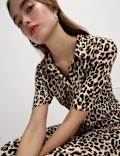 Animal Print Midaxi Shirt Dress