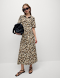 Animal Print Midaxi Shirt Dress