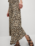 Animal Print Midaxi Shirt Dress