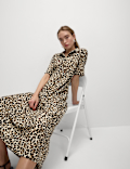 Animal Print Midaxi Shirt Dress