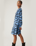Cotton Rich Animal Print Jumper Dress