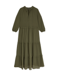 Chiffon V-Neck Midaxi Tiered Dress