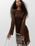 Jersey Lace Mini Skater Dress