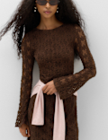 Jersey Lace Mini Skater Dress
