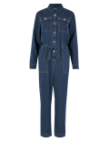 Denim Button Detailed Jumpsuit