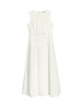 Denim Round Neck Midi Shift Dress