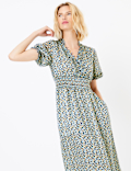 Ditsy Floral Print Waisted Dress