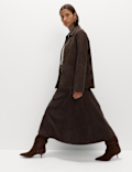 Suedette Maxi A-Line Skirt
