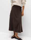 Suedette Maxi A-Line Skirt