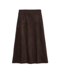 Suedette Maxi A-Line Skirt