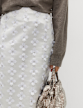 Floral Embellished Midi Pencil Skirt
