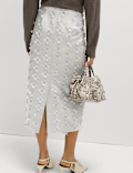 Floral Embellished Midi Pencil Skirt