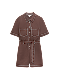 Pure Cotton Button Front Playsuit