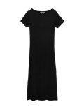 Cotton Rich Ribbed Midi Column Dress