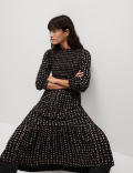 Printed Midi Waisted Dress