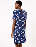 Jersey Floral Knee Length Swing Dress