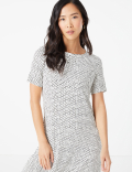 Jersey Printed Knee Length Swing Dress