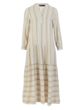 Striped V-Neck Tiered Midi Relaxed Dress