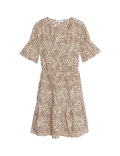 Pure Cotton Printed Mini Waisted Smock Dress