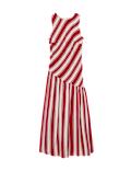 Striped Midaxi Drop Waist Dress