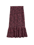 Jersey Ditsy Floral Midi Tiered Skirt
