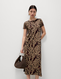 Pure Cotton Printed Midi T-Shirt Dress