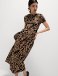 Pure Cotton Printed Midi T-Shirt Dress