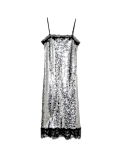 Sequin Square Neck Midi Slip Dress