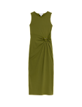 Jersey Round Neck Twist Front Dress