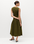 Jersey Ruched Midaxi Drop Waist Dress
