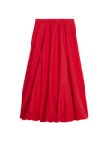 Pure Cotton Bubble Hem Midi Skirt