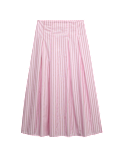 Pure Cotton Striped Midi Circle Skirt
