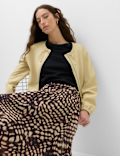 Mesh Animal Print Midi Asymmetric Skirt