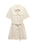 Denim Button Through Mini Utility Dress