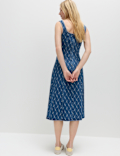 Denim Jacquard Midi Column Dress