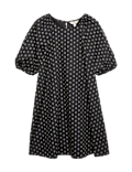 Pure Cotton Printed Mini Relaxed Smock Dress