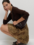 Chiffon Animal Print Mini Skater Skirt