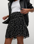 Chiffon Animal Print Mini Skater Skirt