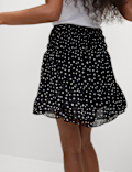 Chiffon Animal Print Mini Skater Skirt