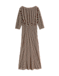 Round Neck Spot Print Midaxi Tea Dress