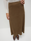 Suedette Midaxi A-Line Skirt