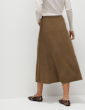 Suedette Midaxi A-Line Skirt